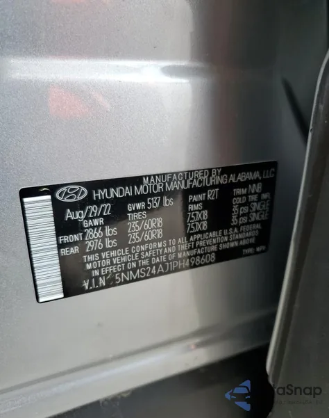 2023 Hyundai Santa Fe Sel from USA, damaged, VIN 5NMS24AJ1PH498608